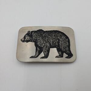 Adirondack Bear Silver Nickel Belt Buckle by Metal Some Art Rochester NY